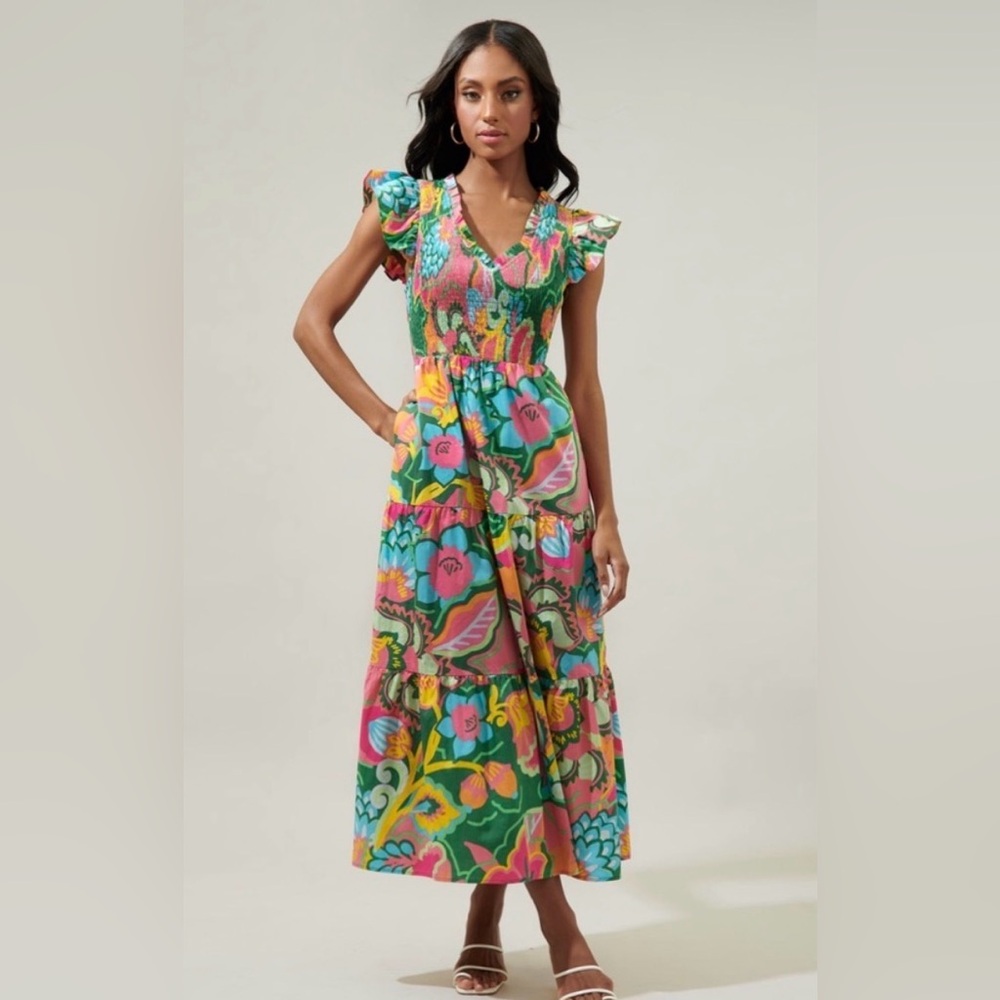 Sugarlips Vibrant Floral Maxi Dress